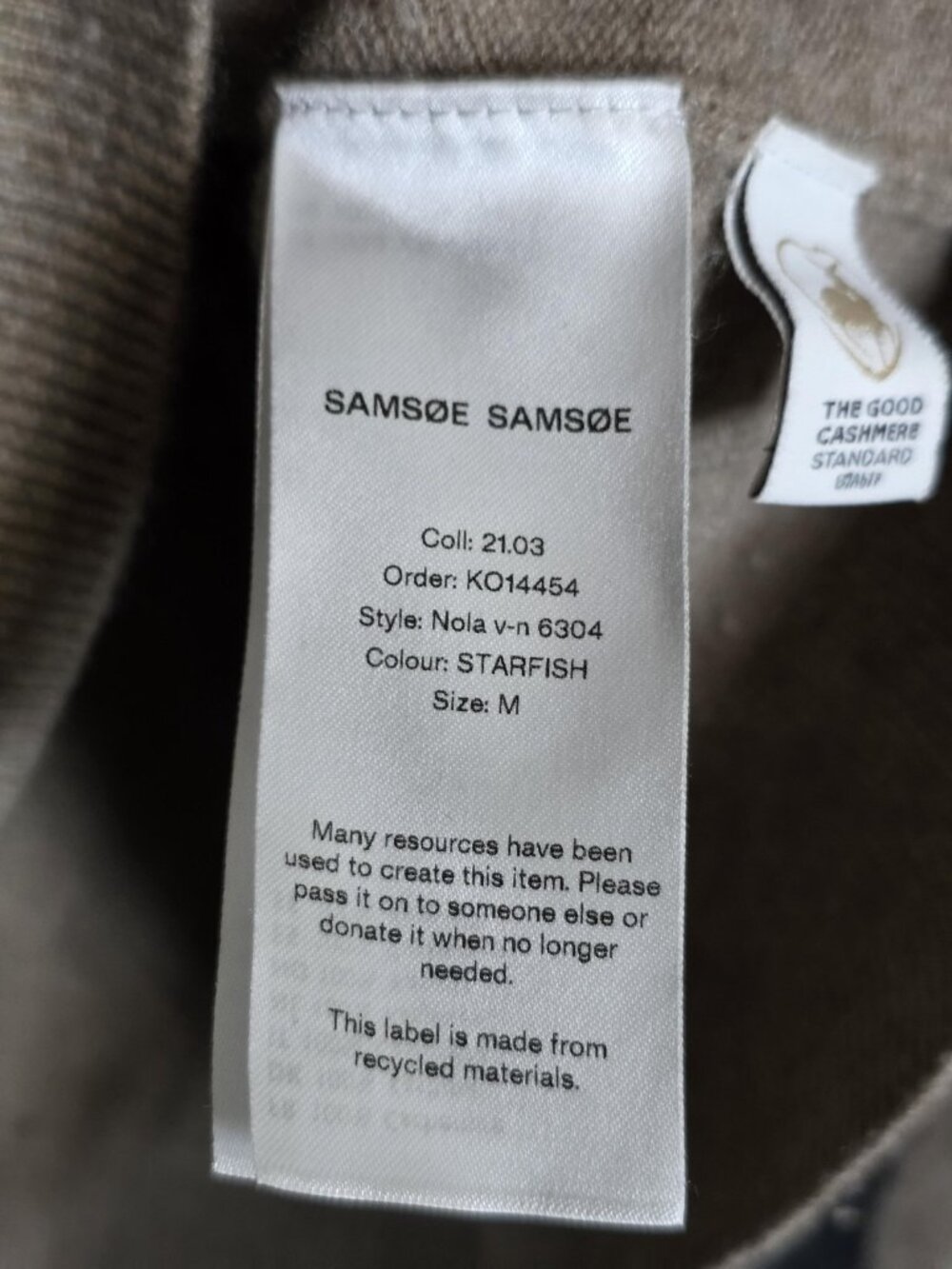 Samsoe Samsoe Sweater Womens M Brown Cashmere Nola V Neck Pullover Pilling - Picture 3 of 8